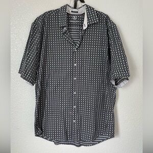 Bugatchi Men’s Classic Fit Button Front Shirt with Short Sleeves~ XL